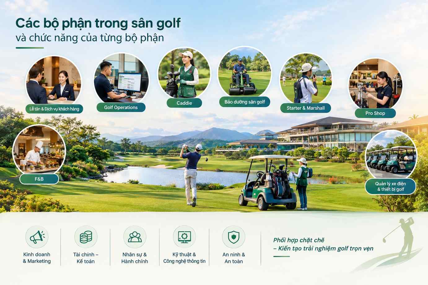 Các bộ phận trong sân golf và chức năng của từng bộ phận